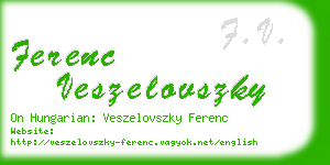 ferenc veszelovszky business card